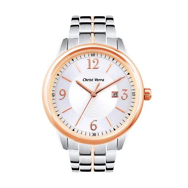 Christ Verra Multi Date CV 2048G-14 SLV/SR Jam Tangan Pria - Silver Rose Gold Silver