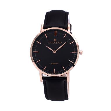 Chronox CX1001/A2 Tali Kulit Jam Tangan Pria Casual - Hitam Rose Gold