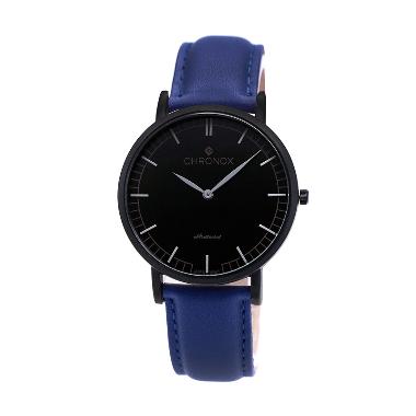 CHRONOX CX1001/D3 Tali Kulit Biru Jam Tangan Casual Pria - Hitam