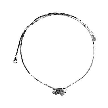 D'Paris Butterfly Necklace KLLMD10200 Silver Kalung