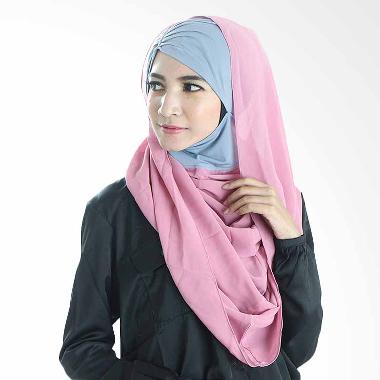 Diindri Hijab Royal Anisa Hoodie Hijab Instan - Grey Pink