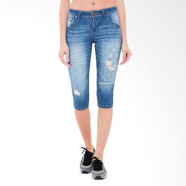 People's Denim Arwen Ripped Skinny Fit Ladies Jeans - Biru