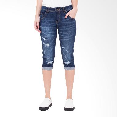 People's Denim Ladies Jeans Raven RU Ripped Slim Fit - Biru