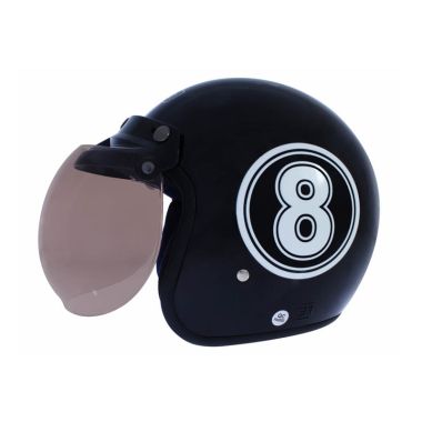 Jual WTO Helmet Retro Bogo 8 Hitam Helm Half Face Online 