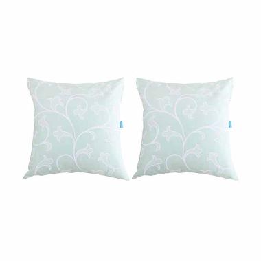 ... Eolins JSPS050 Damask Selena Sarung Bantal Sofa Hijau 2 pcs