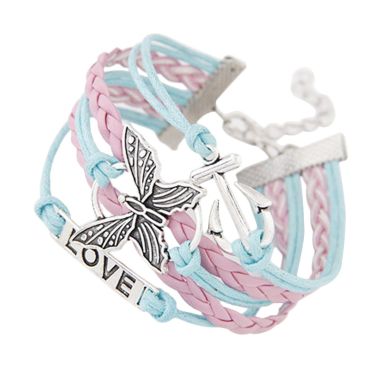 jual fashionista korea multicharm anchor butterfly kb39891 pink blue gelang harga jual fashionista korea multicharm anchor butterfly kb39891 pink blue gelang harga