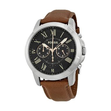Jam Tangan Pria Fossil FS4813 Grant Chronograph Black Dial
