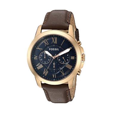 FOSSIL Grant Chronograph Blue Dial FS5188SET Wallet Jam Tangan Pria Blue