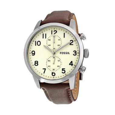 FOSSIL Townsman Chronograph Egg Dial Brown Leather Jam Tangan Pria