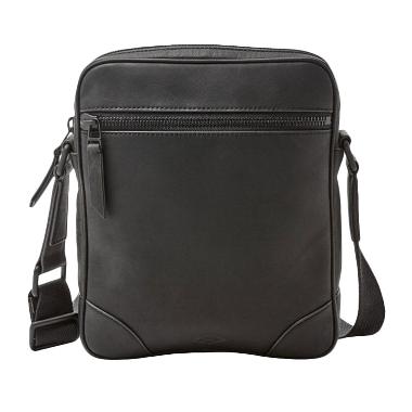Fossil MBG 9266001 Wright City Bag Tas Selempang Pria - Black