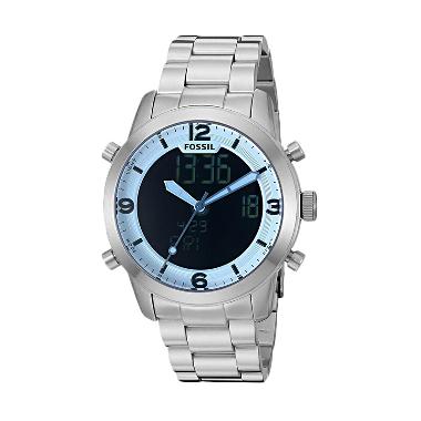 Fossil Pilot 54 Blue Crystal Analog ... Jam Tangan Pria - Silver
