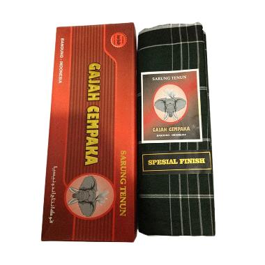 Gajah Cempaka Sarung Tenun - Hitam