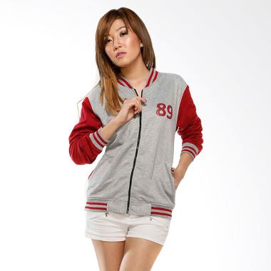 GatsuOne Doris Jaket - Light Grey Maroon