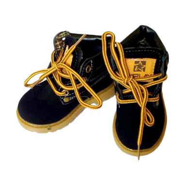 GBS Semi Leather Boot Sepatu Anak Laki-laki - Black