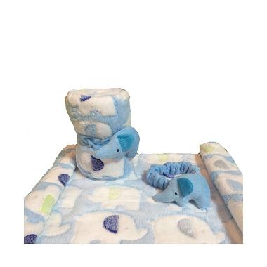 GOOP Gajah Selimut Anak Bulat - Biru
