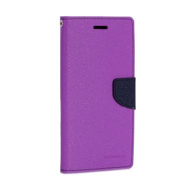 Goospery Mercury Fancy Diary Wallet Flipcover Casing for LG G4 Stylus - Purple Navy