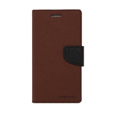 Mercury Goospery Fancy Diary Casing ... edmi Note 3 - Brown Black