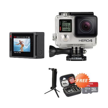 Gopro Hero 4 Action Cam - Silver + ... bag + Sandisk Ultra 32 GB