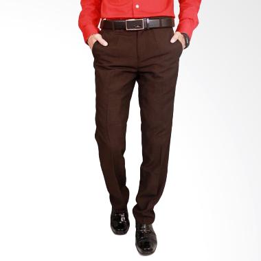 Gudang Fashion CLN 869 Mens Formal Pants Trousers Katun - Brown