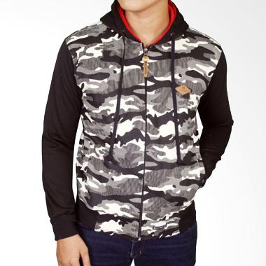 Gudang Fashion JAK 2187 Denim Hoodie Jeans Jaket Pria - Black