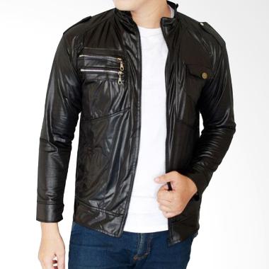 Gudang Fashion JAK 2062 Keren Metalic Jaket Pria - Black