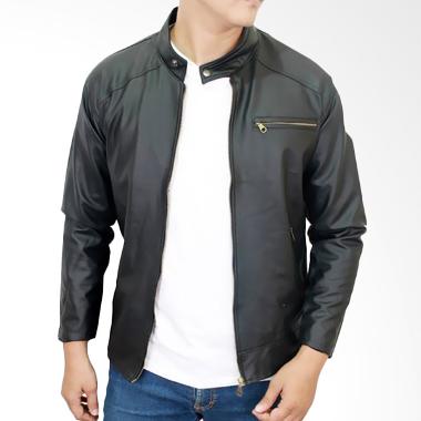 Gudang Fashion JAK 2087 Semi Kulit Jaket Pria - Black
