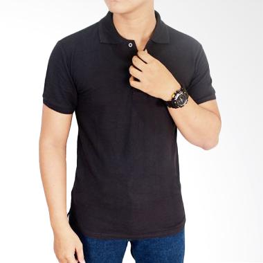 Gudang Fashion Kaos Polos Kerah POL 54 Abu tua Atasan Pria