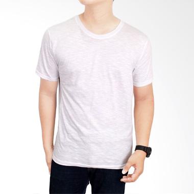 Gudang Fashion Kaos Polos Pendek Slub White Atasan Pria