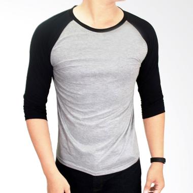 Gudang Fashion Kaos Polos POL 25 Co ... bu Kombinasi Hitam Raglan