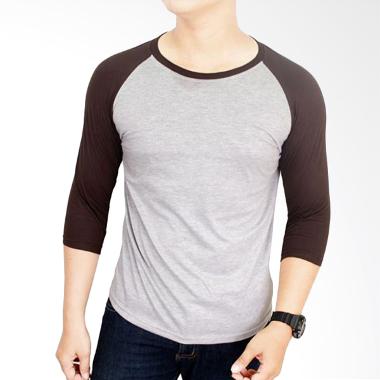 Gudang Fashion Kaos Polos Raglan Misty POL 45 Coklat Raglan