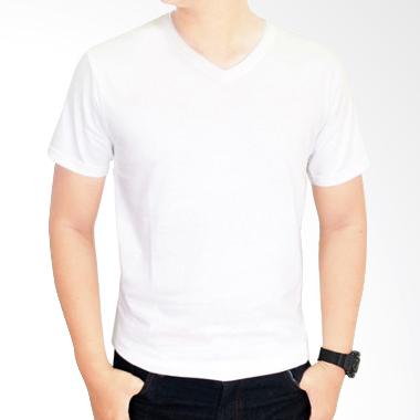 Gudang Fashion POL 31 Kaos Polos V- ... combed 20S Putih T-shirt