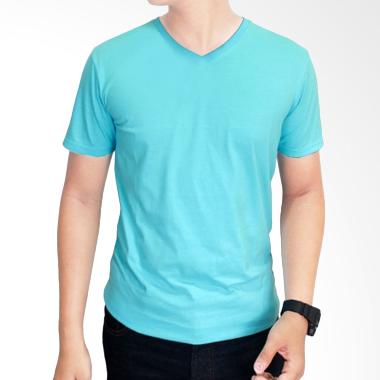 Gudang Fashion Kaos Polos POL 30 V- ... d 20S Turkis Muda T-shirt