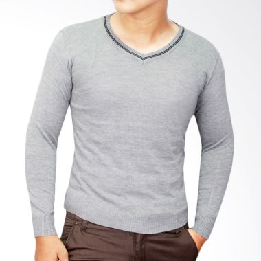 Gudang Fashion Rajut Abu Muda Sweater Pria .