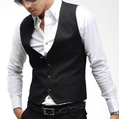 Jual Gudang Fashion ROM 382 Rompi Pria Rajut - Black 