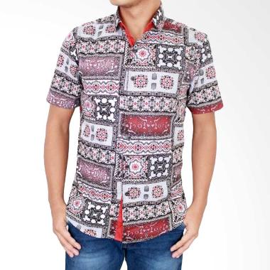 Gudang Fashion BAT 788 Slimfit Shor ... k Katun Atasan Pria - Red