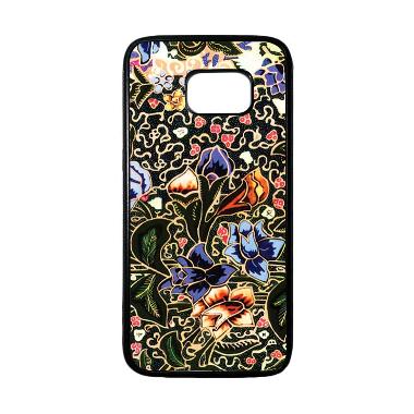 HEAVENCASE Motif Batik Bunga 20 Cas ... ng Galaxy S7 Edge - Hitam