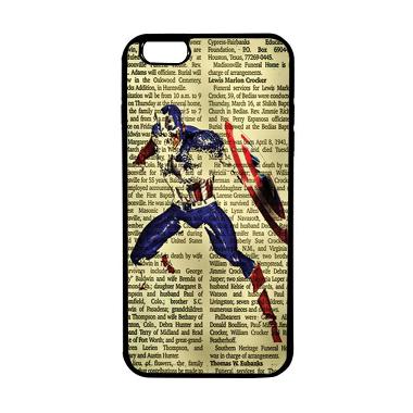 HEAVENCASE Superhero Captain Americ ... or iPhone 6s Plus - Hitam