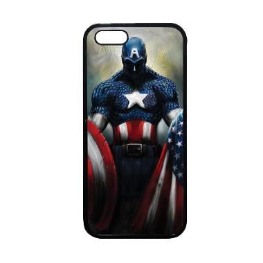 Heavencase Superhero Captain Americ ... ne 5 or iPhone 5s - Hitam