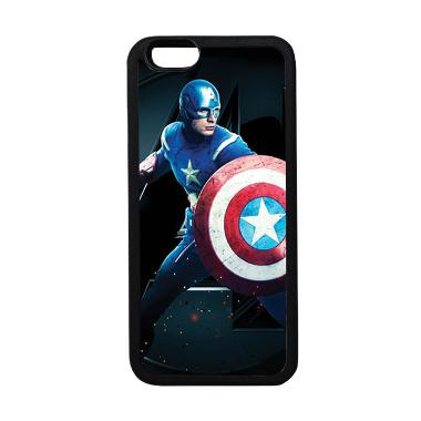 HEAVENCASE Superhero Captain Americ ... ne 6 or iPhone 6s - Hitam