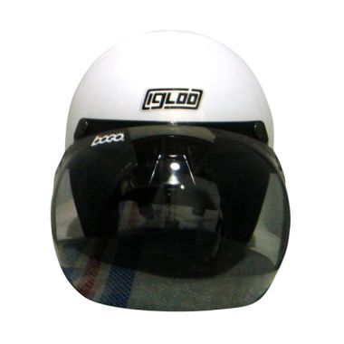 IGLOO Retro Solid White Helm Half Face (L)
