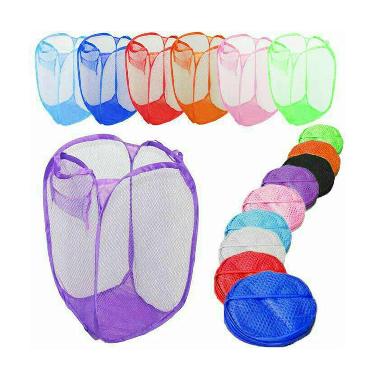 Hanakei Keranjang Baju Kotor Lipat ( Hamper Laundry Bag ) - Biru Muda