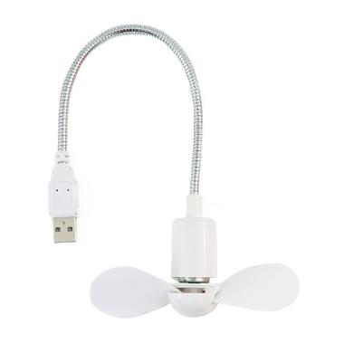 Home Living Flexible Portable USB Fan Putih Kipas Angin