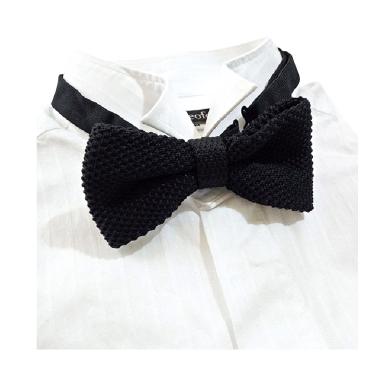 Houseofcuff Rajut Dasi kupu - Black Knit Semua Ukuran Hitam