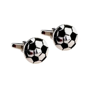 Houseofcuff Soccer Ball Manset Kancing Kemeja Silver