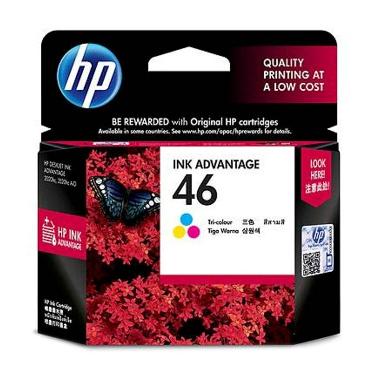 HP 46 Colour Ink Cartridge Tinta Printer