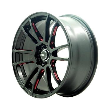 HSR Wheel Rays 57E JD7619 Ring 17x7 ... lack + Red Milling Window