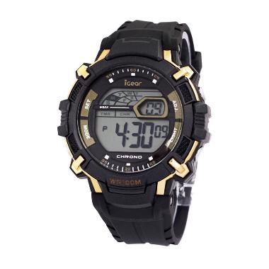 Igear Jam Tangan Pria Hitam Gold Rubber Strap I22-1928HG