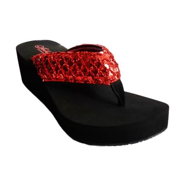 Sakia Hawaii Wedges Merah Sandal Wa ...