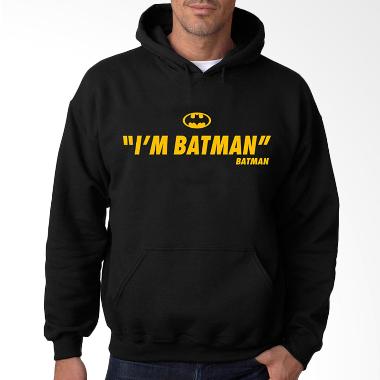 JersiClothing I'm Batman Velvet Print Sweater Hoodie Pria - Black