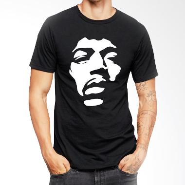 JersiClothing Jimi Hendrix Velvet Flock Print Black Kaos Pria